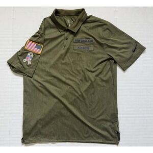 Nike Dri Fit NFL On Field New England Patriots Salute To Service Polo Shirt L